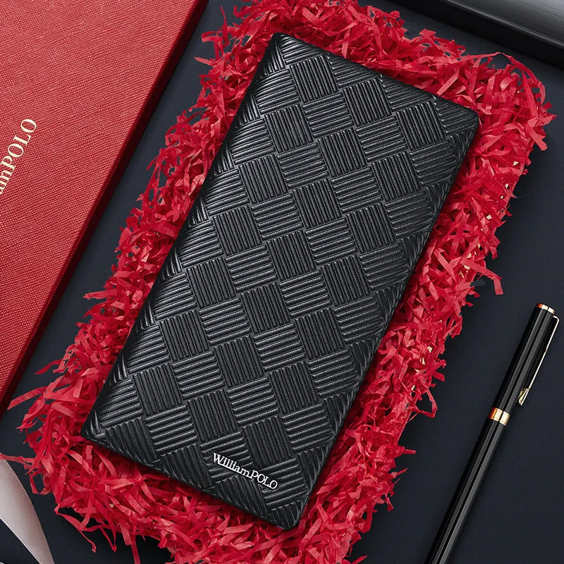 100% Genuine Long Leather Wallet for Men