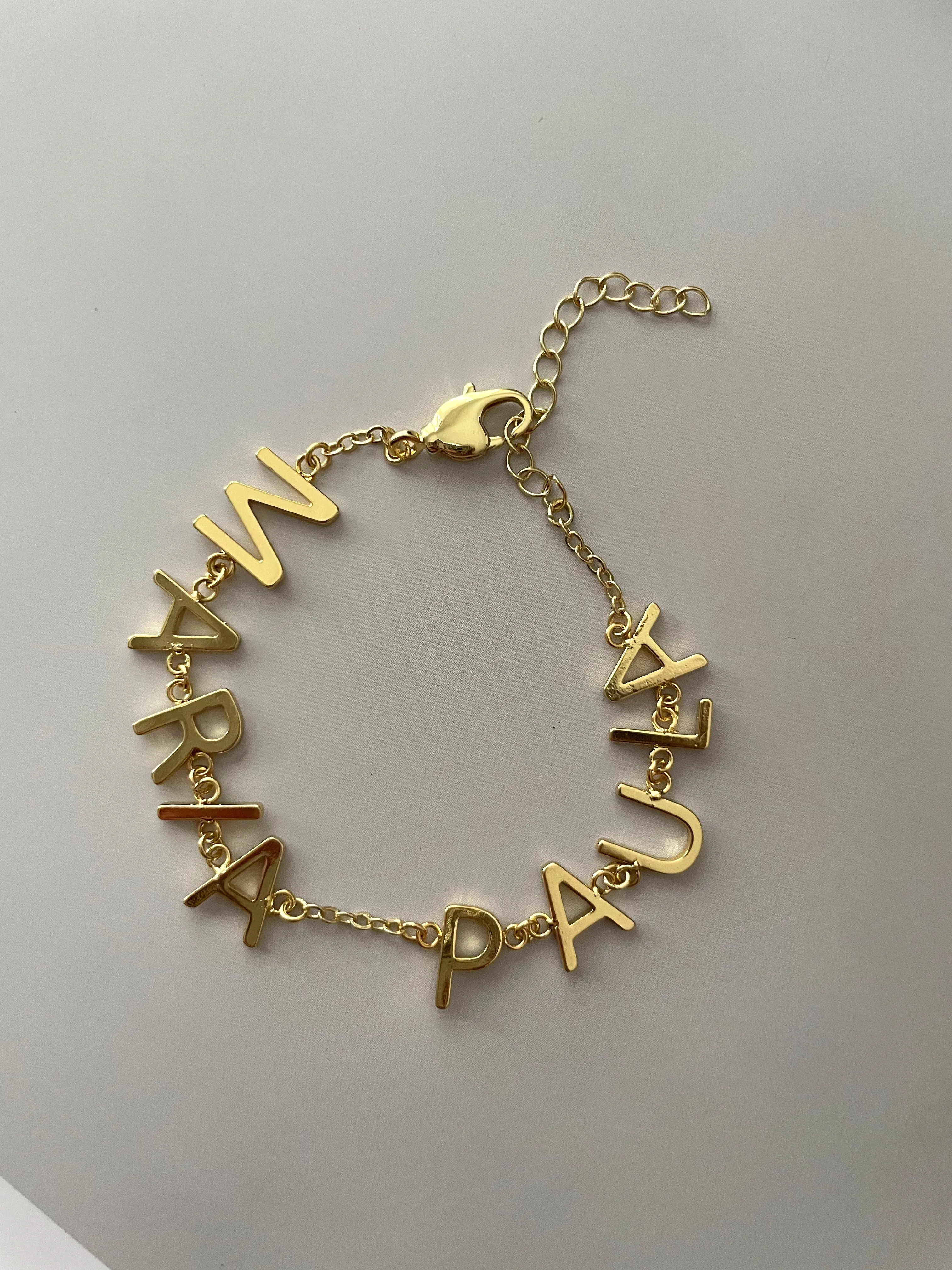 Custom gold letters bracelet