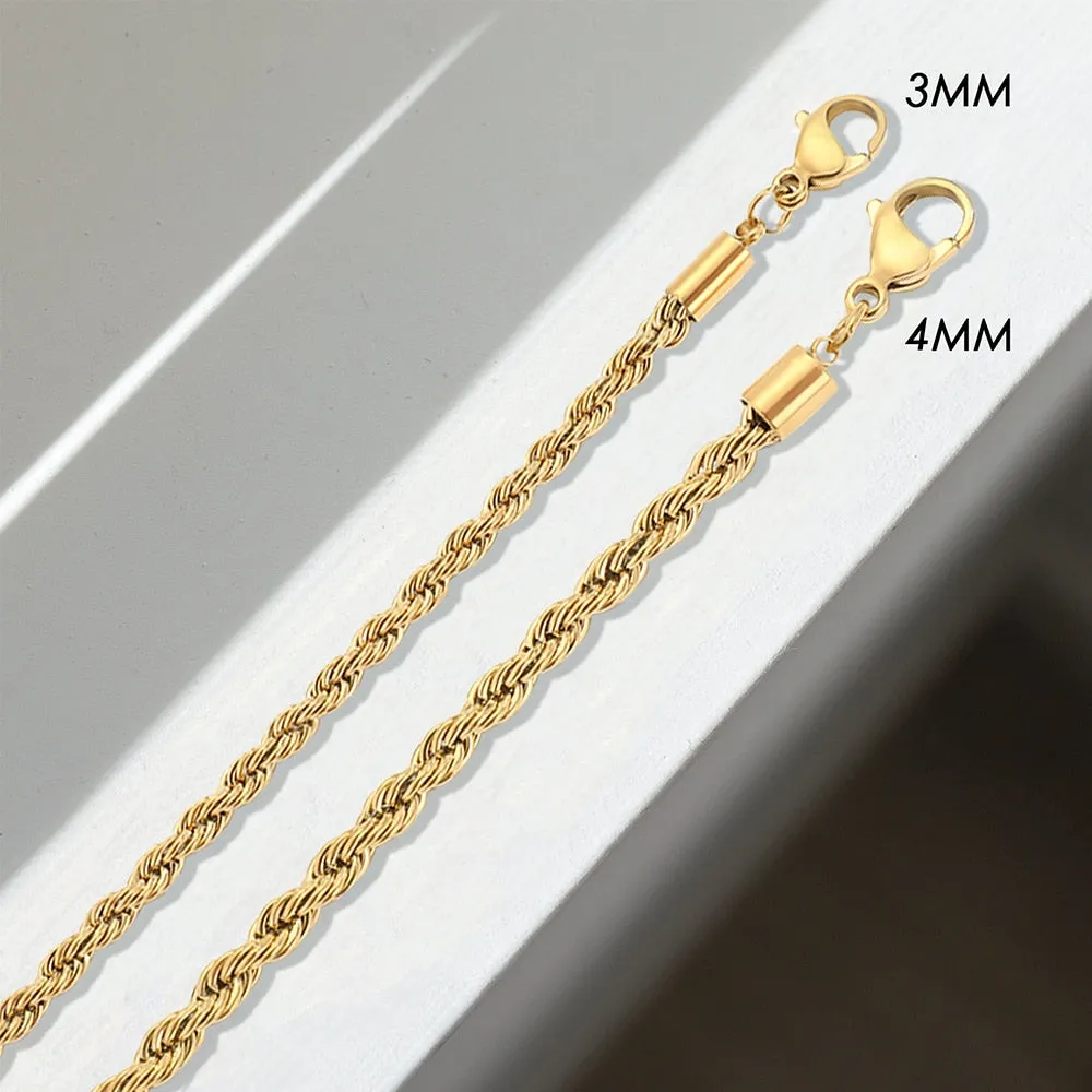 Gold Rope Chain Necklace Chocker