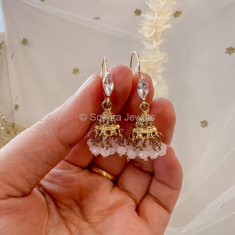 Micro Jhumka Earrings - Pink