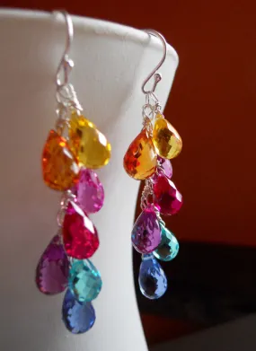Multi color quartz teardrop earrings - Goody Goody Gumdrops Multi color quartz teardrop earrings - Goody Goody Gumdrops