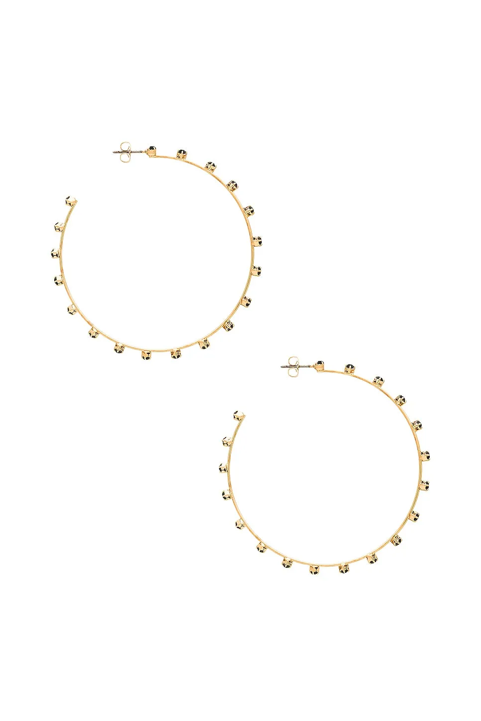 Rhinestone Hoop Earrings - Black