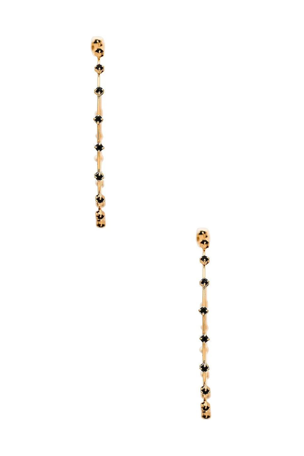 Rhinestone Hoop Earrings - Black