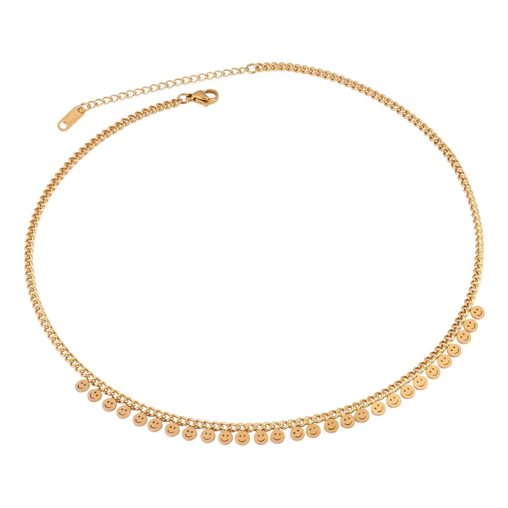 Round Geometric Pendant Necklace Choker