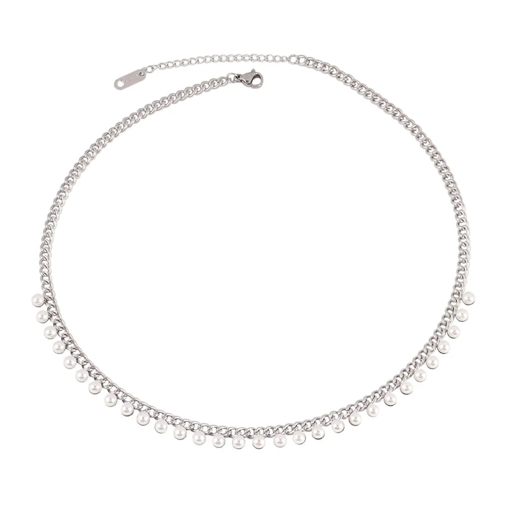 Round Geometric Pendant Necklace Choker