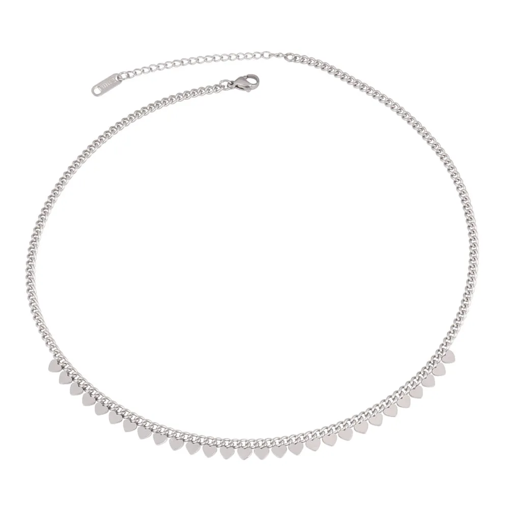 Round Geometric Pendant Necklace Choker