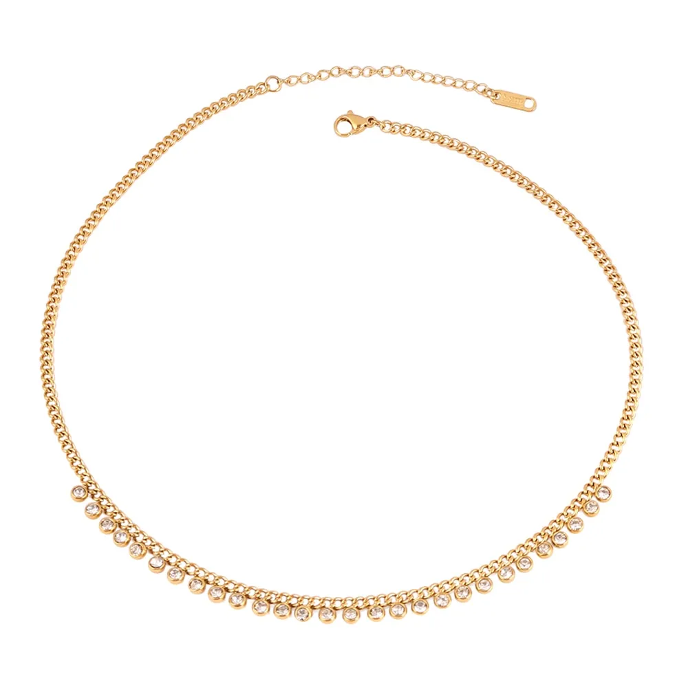 Round Geometric Pendant Necklace Choker