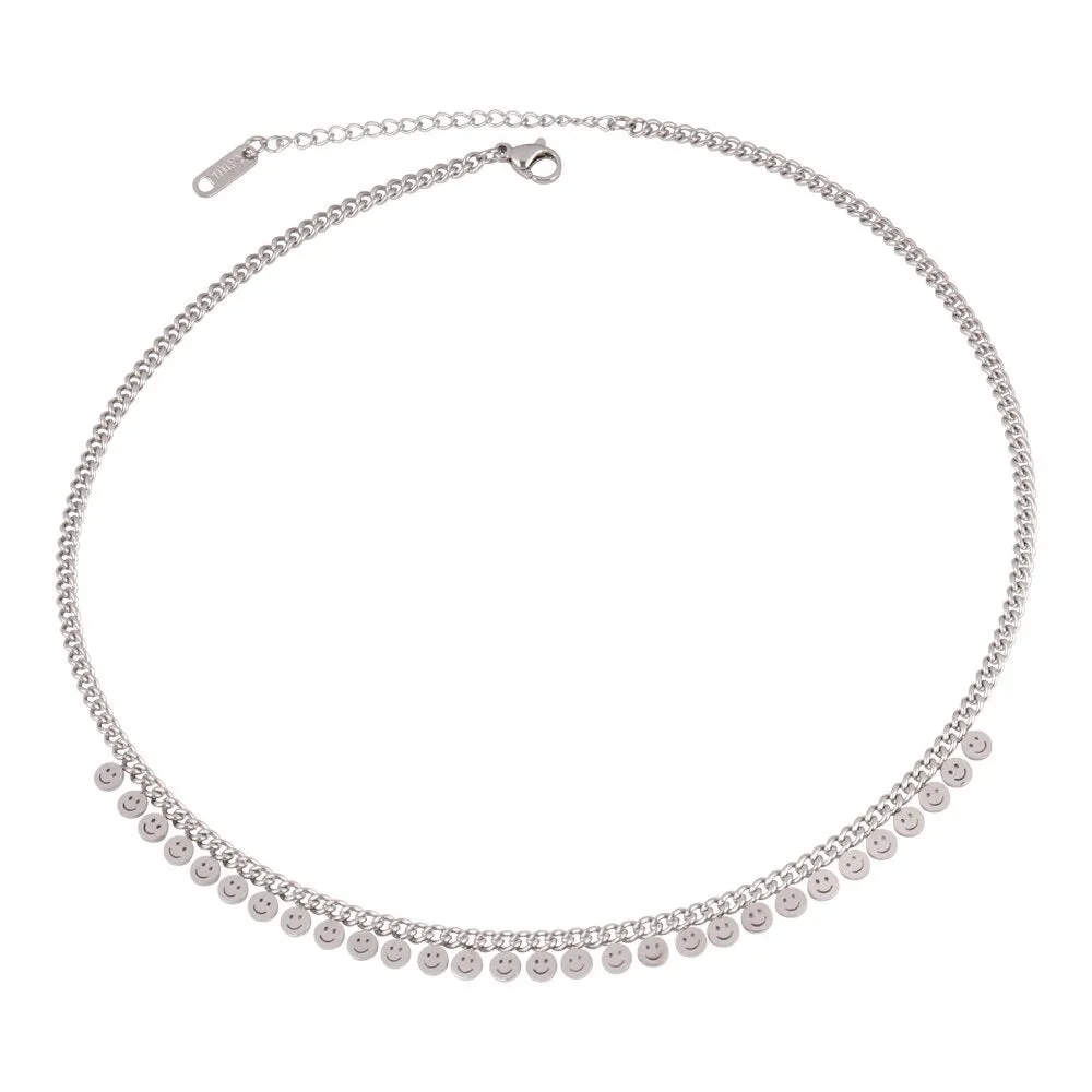 Round Geometric Pendant Necklace Choker