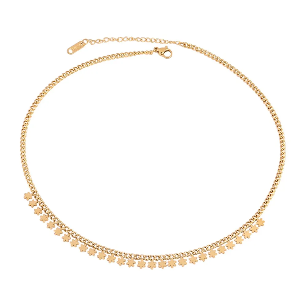 Round Geometric Pendant Necklace Choker