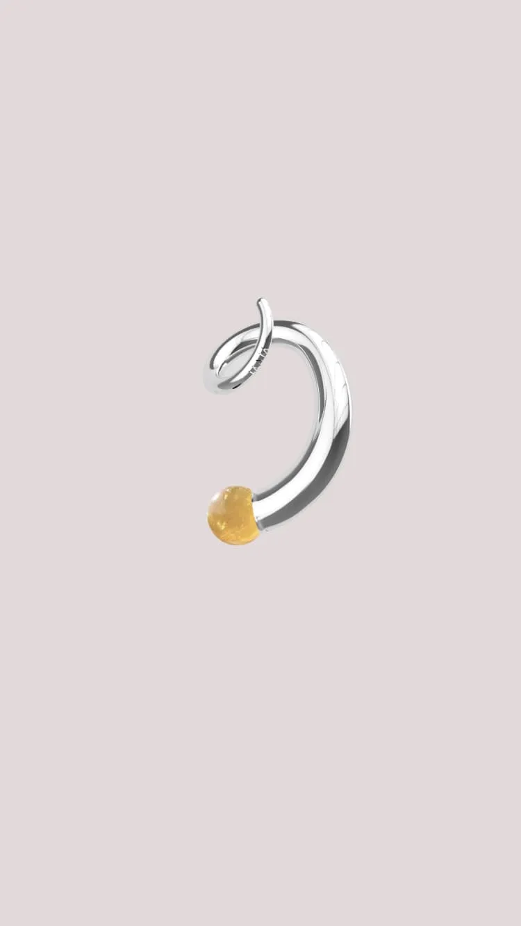 Silver ring with quartz