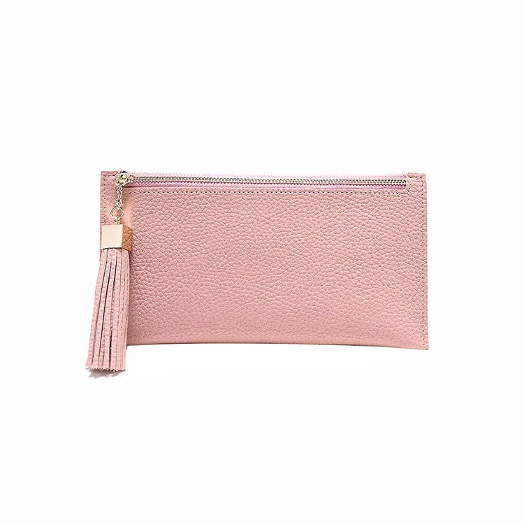 Thin Long Wallet with Tassel
